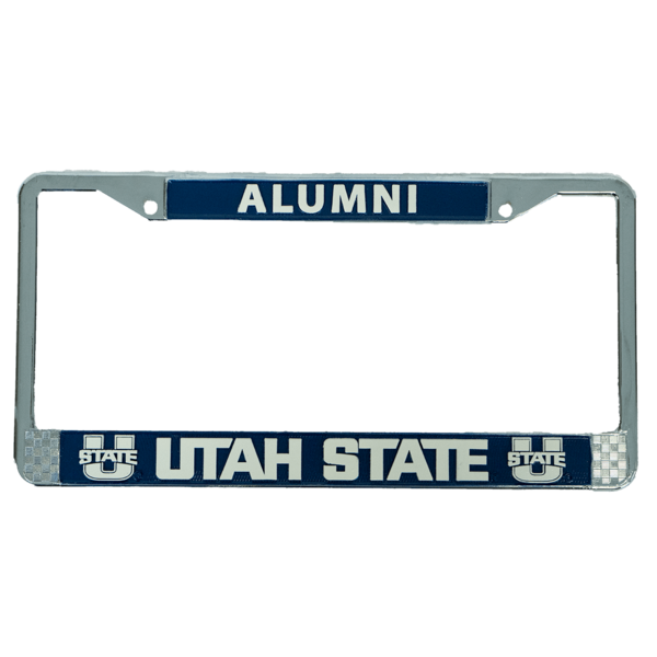 Utah State U-State Alumni License Plate Frame Silver Navy